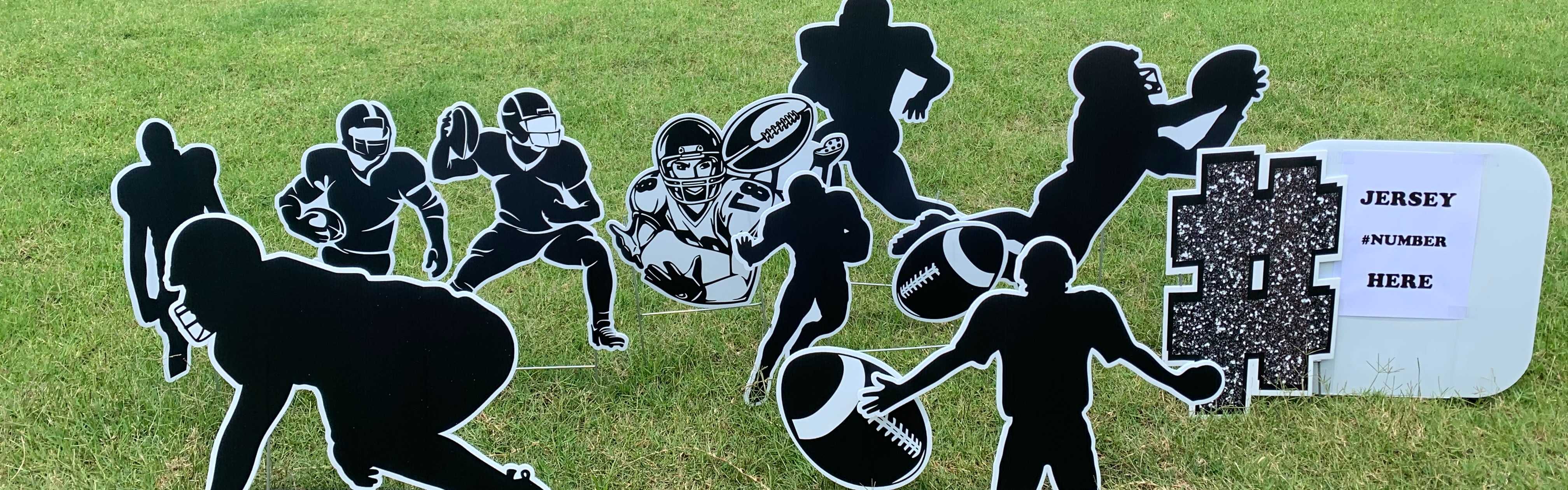 Yard card sign collection silhouette football 
