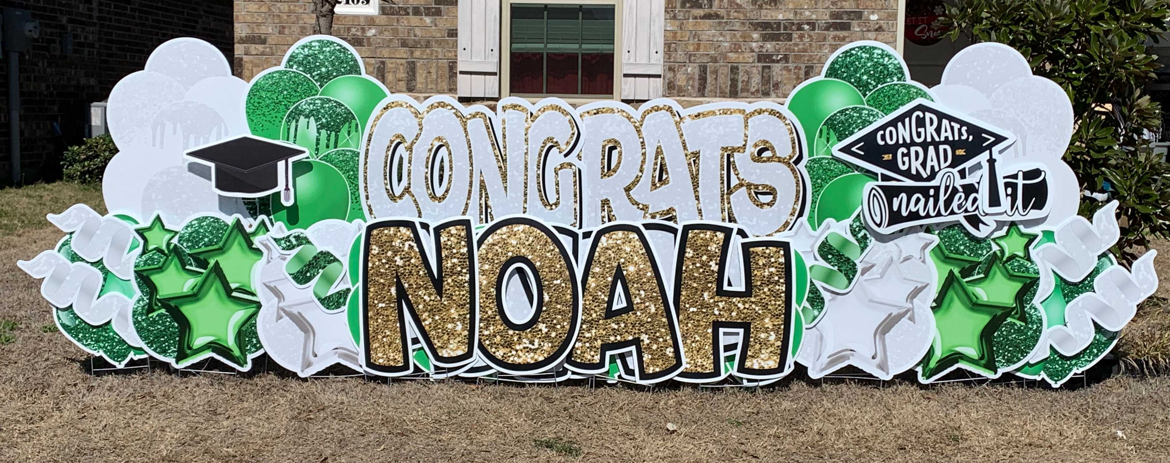 Yard card sign graduation congratulations noah 