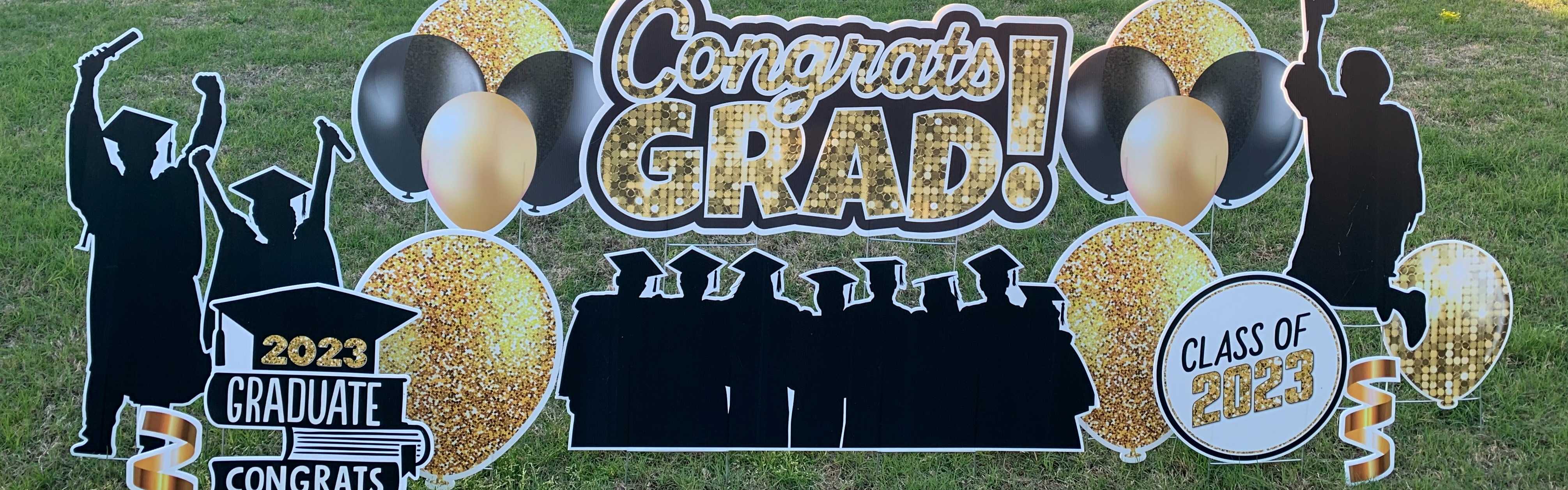 Yard card sign graduation congrates grad 