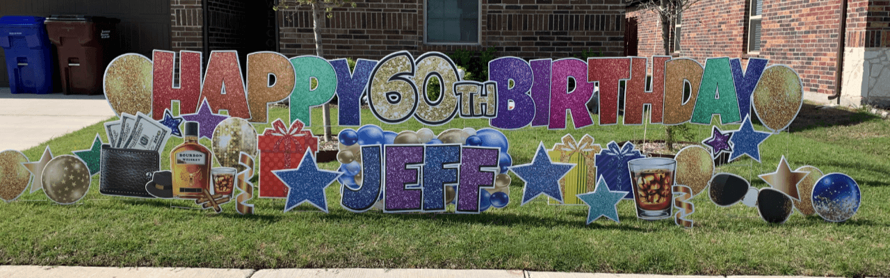 Yard card sign happy birthday jeff 