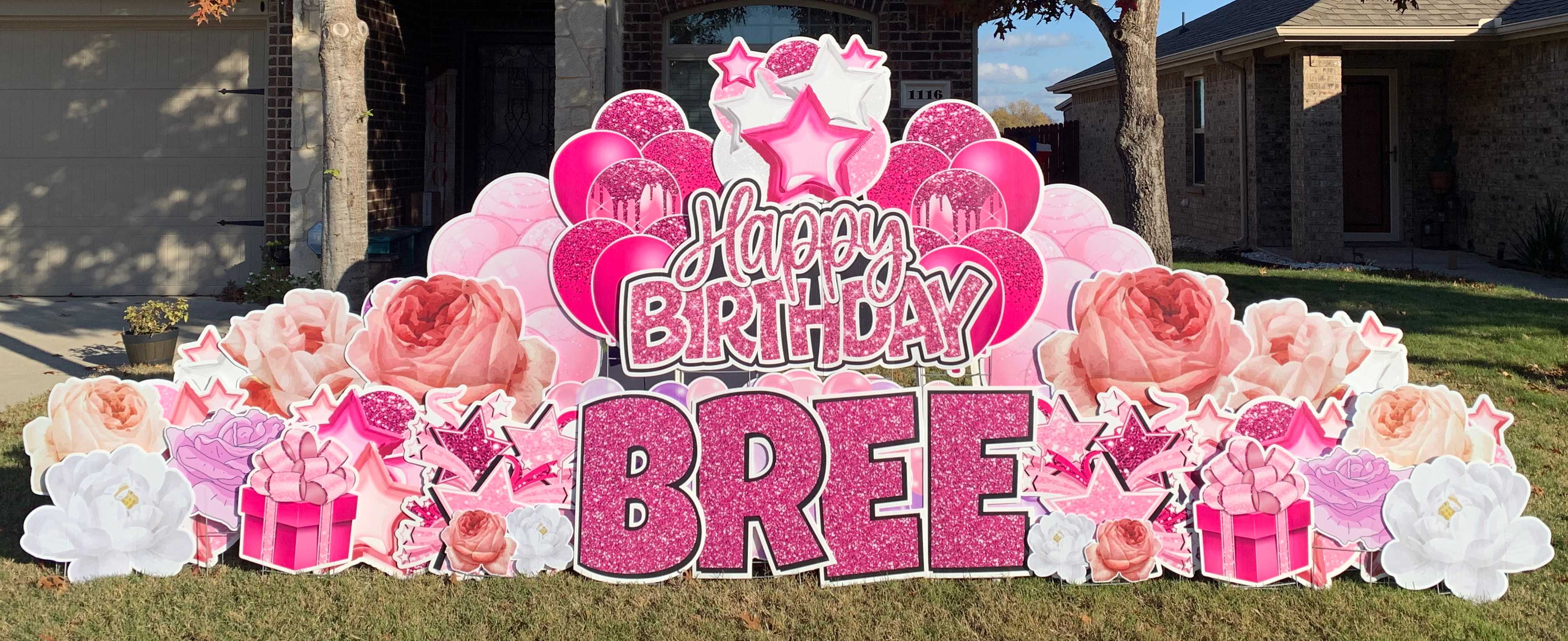 Yard card sign happy birthday bree 