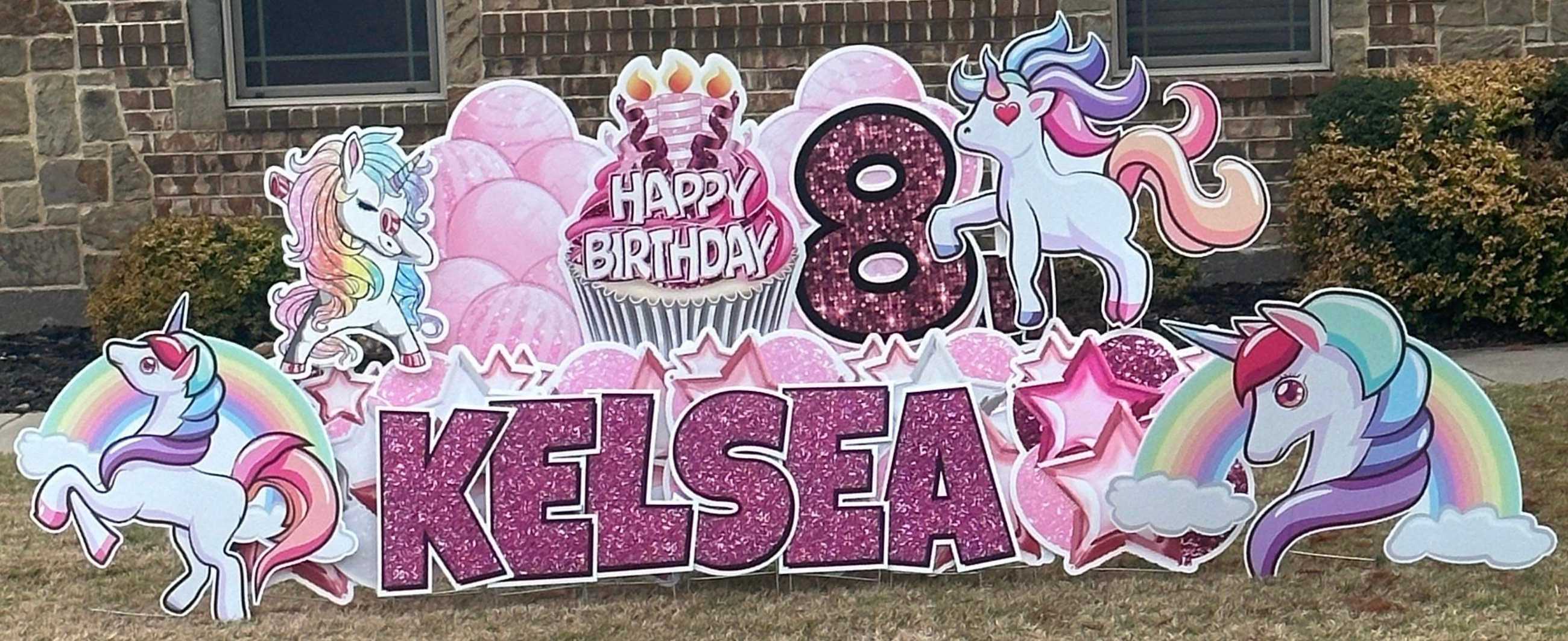 Yard card sign happy birthday kelsea 
