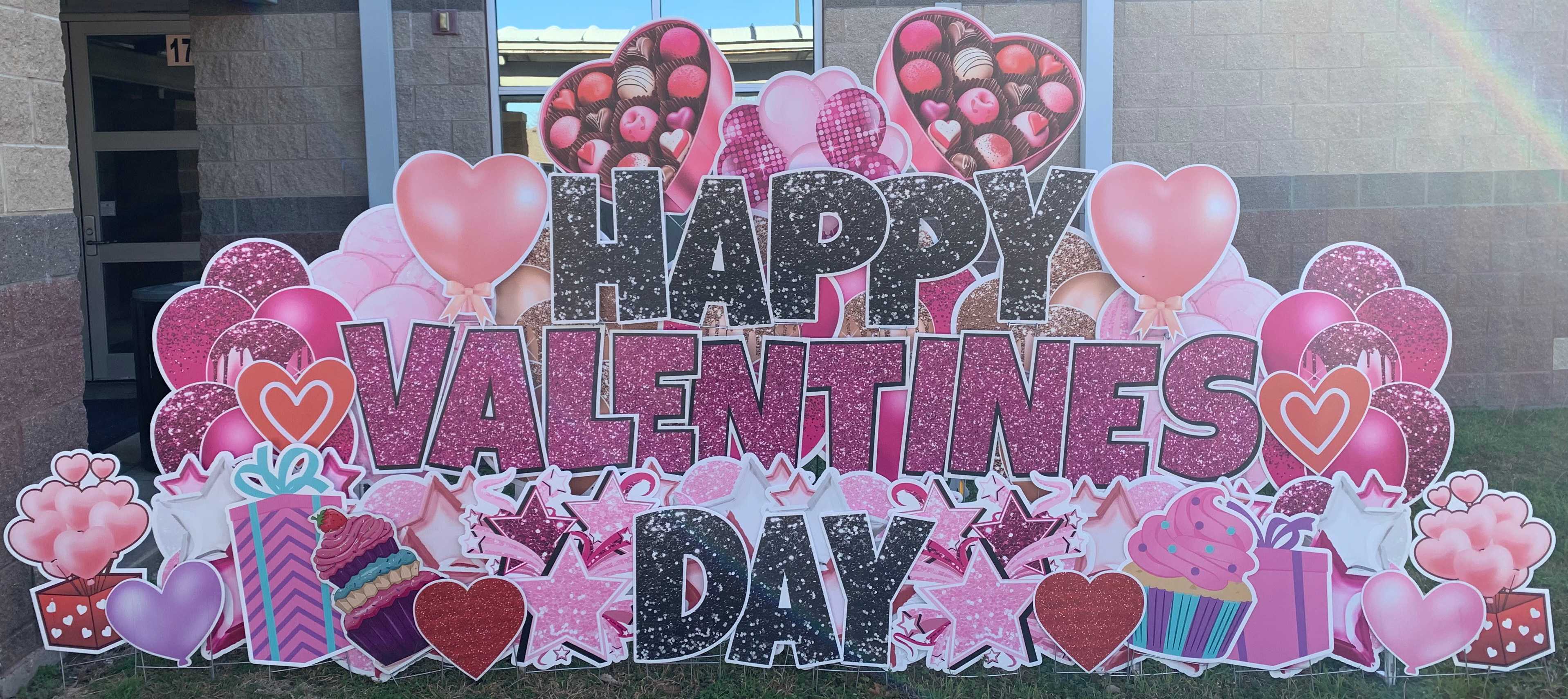 Yard card sign happy valentines day mega 
