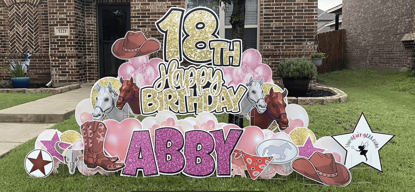 Yard card sign happy birthday abby 