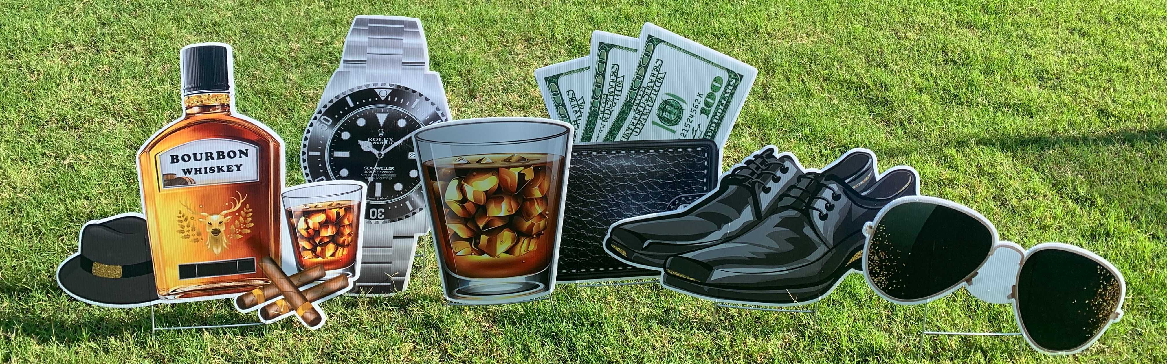 Yard card sign collection bourbon men's accessories high roller 
