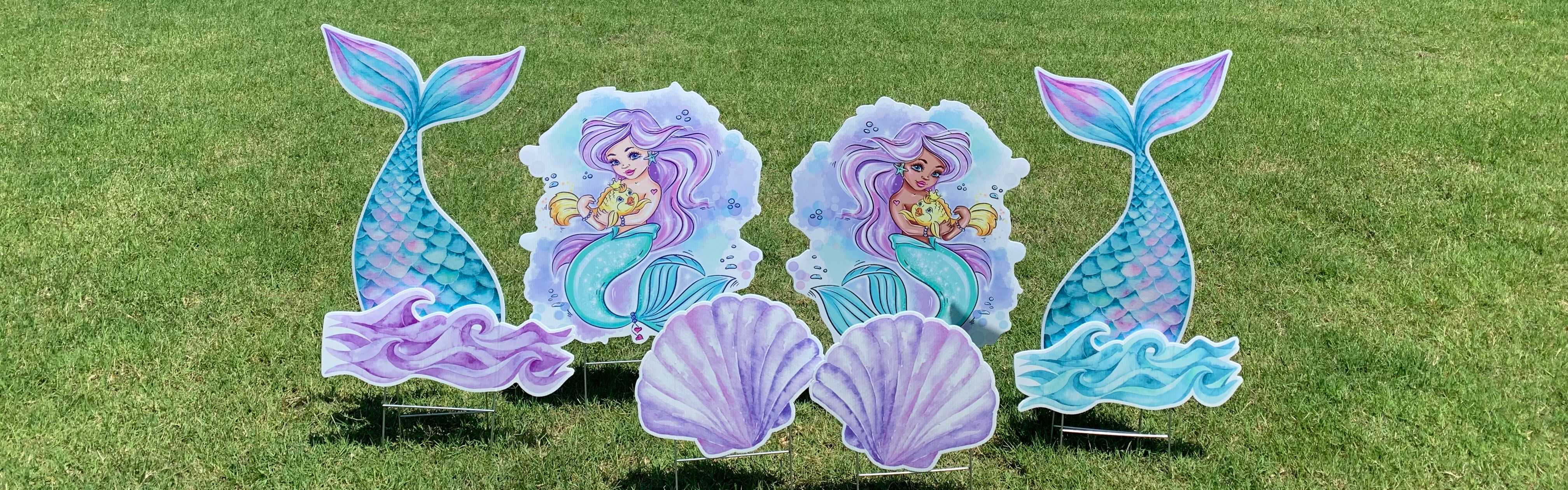 Yard card sign collection mermaids 