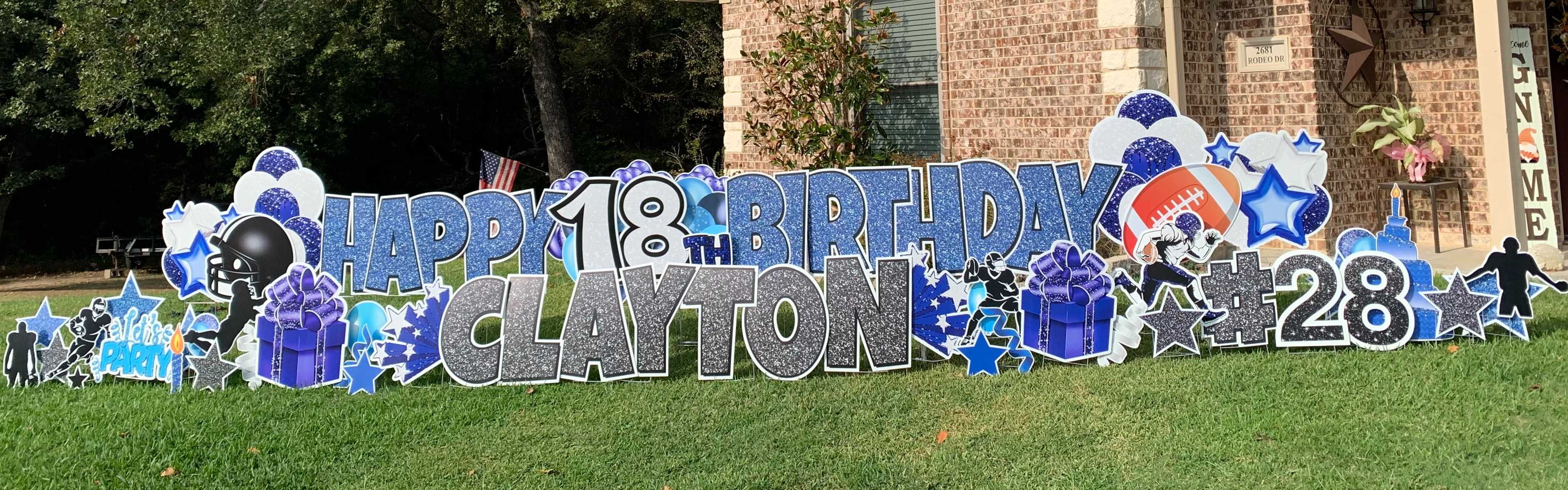 Yard card sign happy birthday clayton 