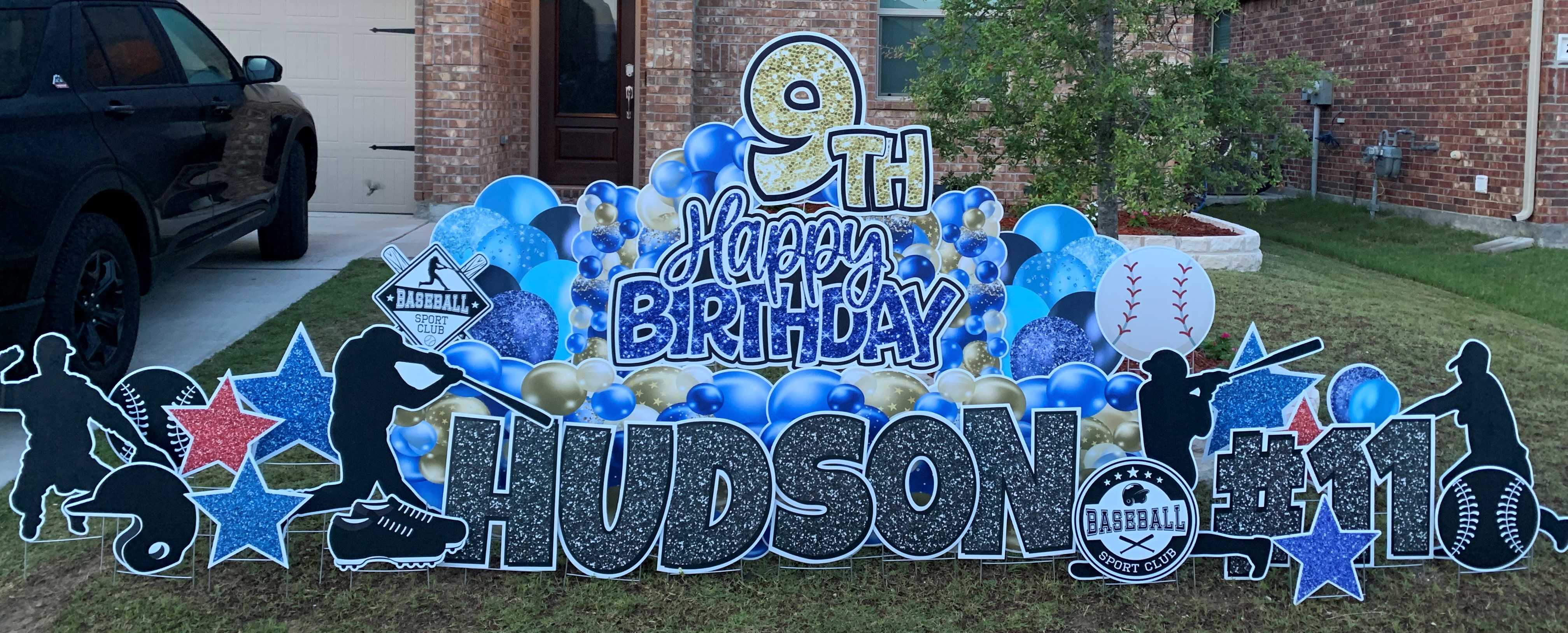 Yard card sign happy birthday hudson 