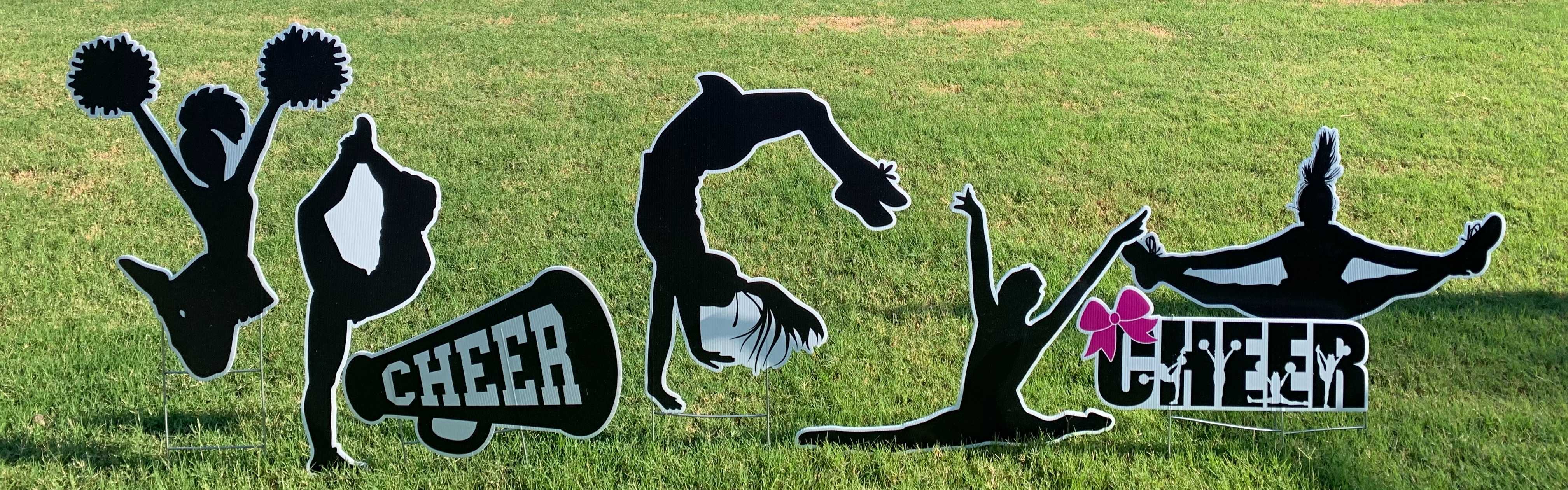 Yard card sign collection silhouette cheer 