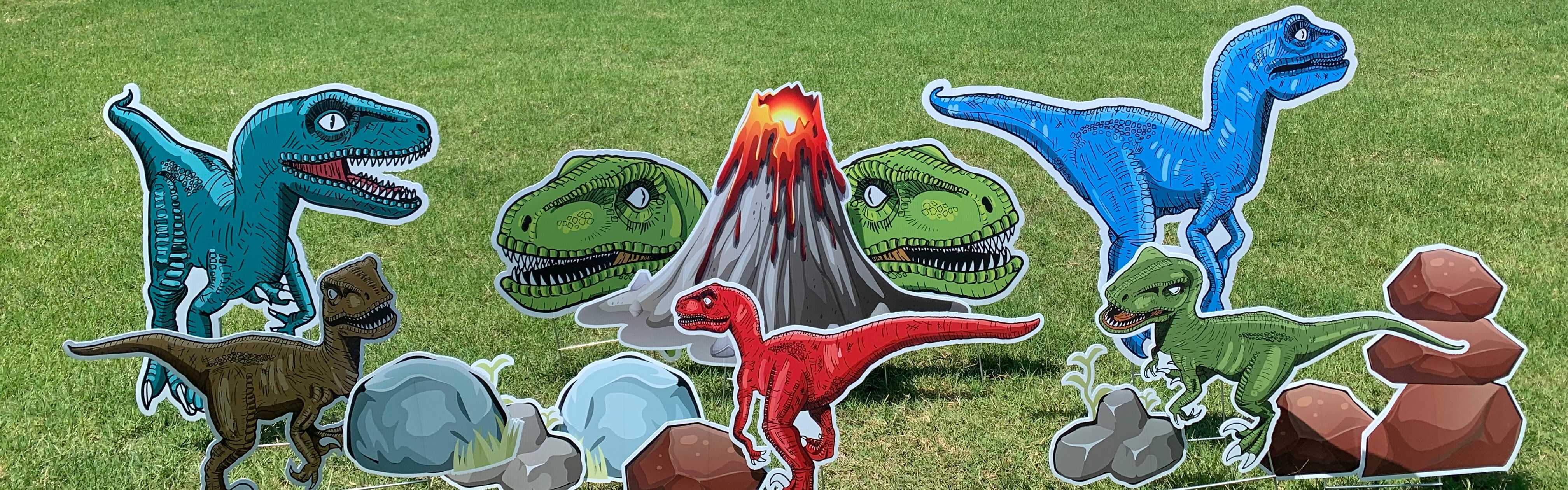 Yard card sign collection dinosaurs 
