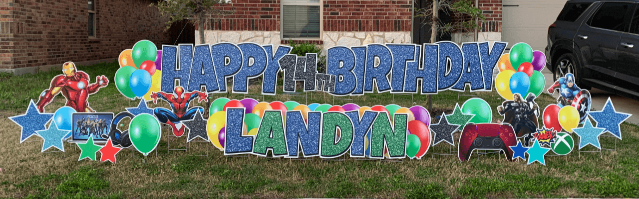 Yard card sign happy birthday landyn 