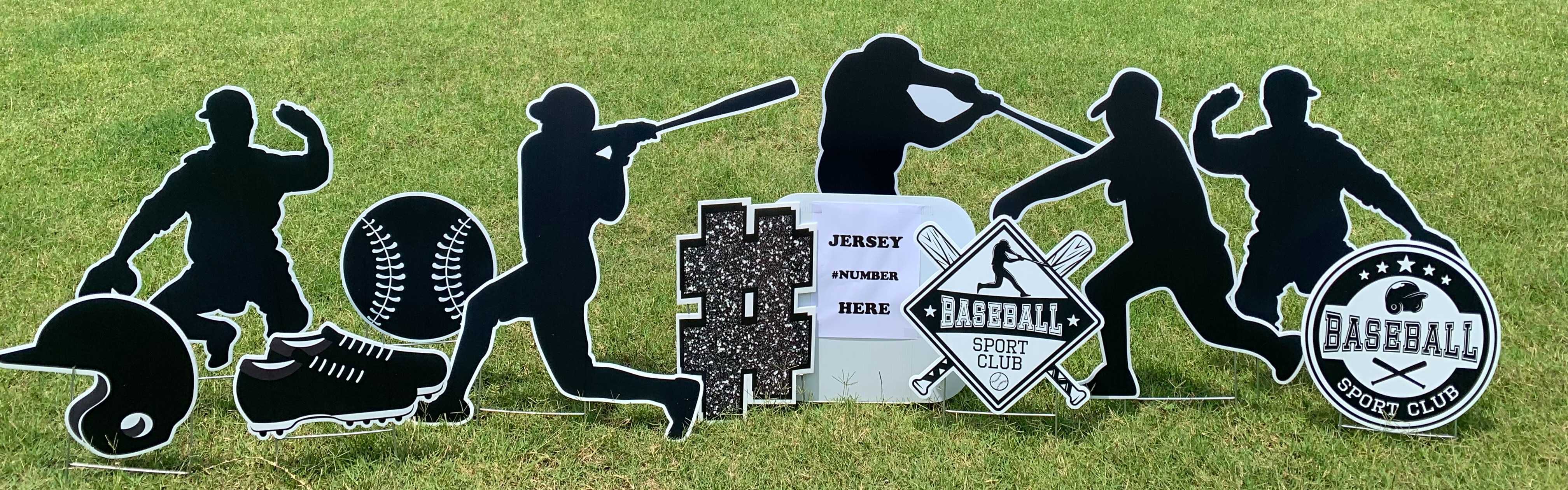 Yard card sign collection silhouette baseball 